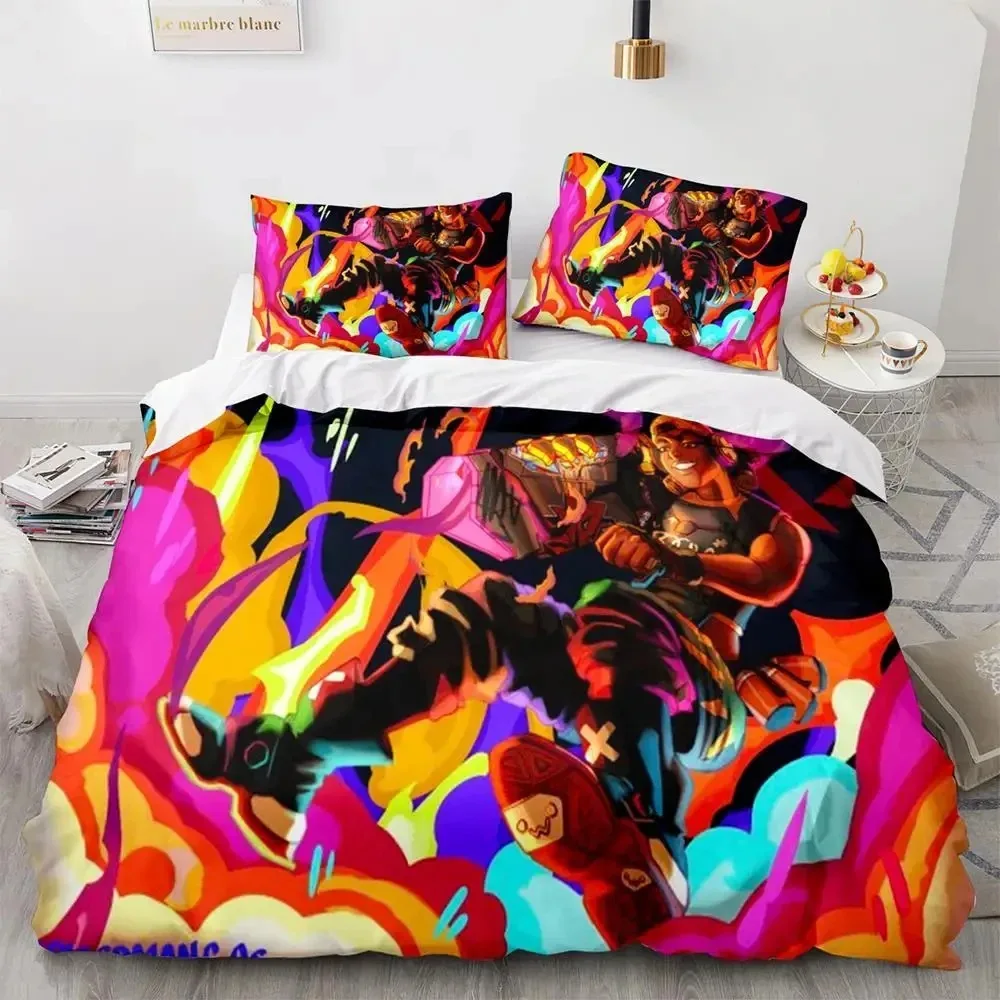 3D Print Game Neon Valorant Bedding Set Duvet Cover Bed Set Quilt Cover Pillowcase Comforter king Queen Size Boys Adult Bedding