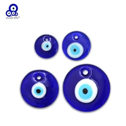 Lucky Eye Drop Oil Blue Turkish Evil Eye Pendant Glass Round Pendant for Necklace Keychain Jewelry Making תליונים colgante mujer