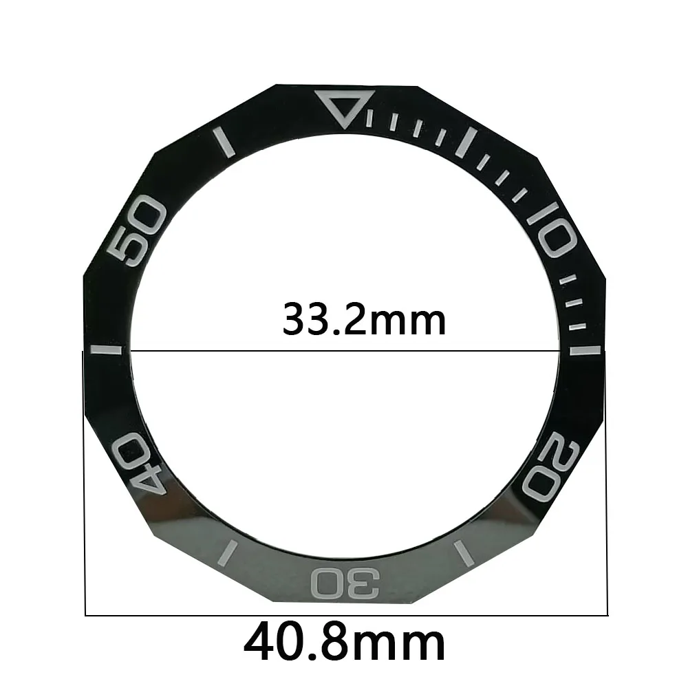 40.8MM * 33.2MM tilted luminous ceramic green luminous frame tilted prism ceramic inlaid ring celebrity watch accessories