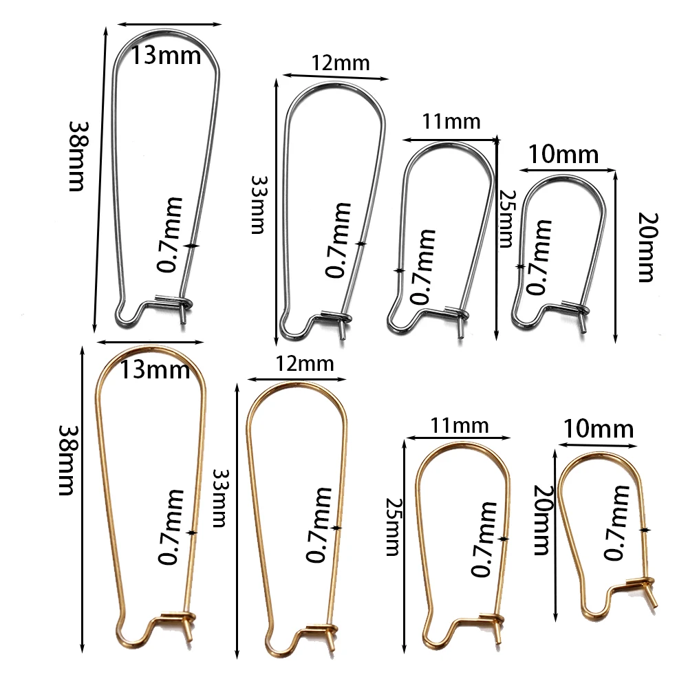 20/50Pcs Stainless Steel French Earring Loop Hoops Ear Wire Hook for DIY Earrings Settings Base Jewelry Making Accessories