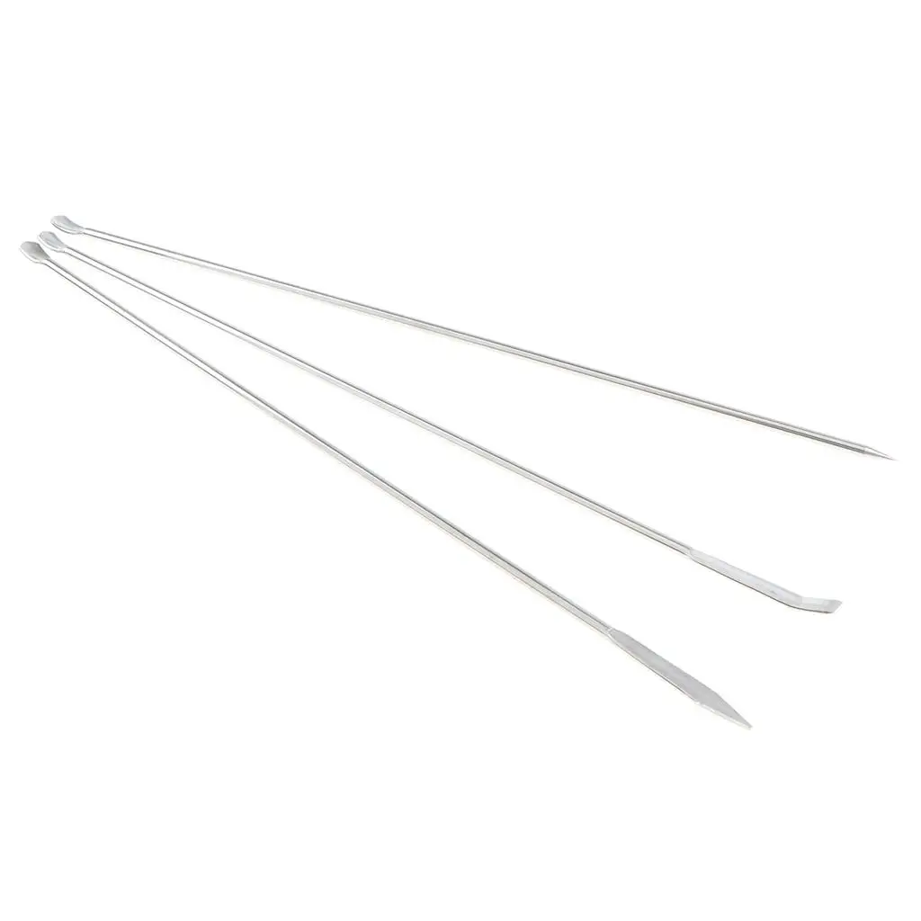 Long Handle Stainless Steel Micro Spoon Laboratory Micro Spatula Set for Mixing and Sample Transfer