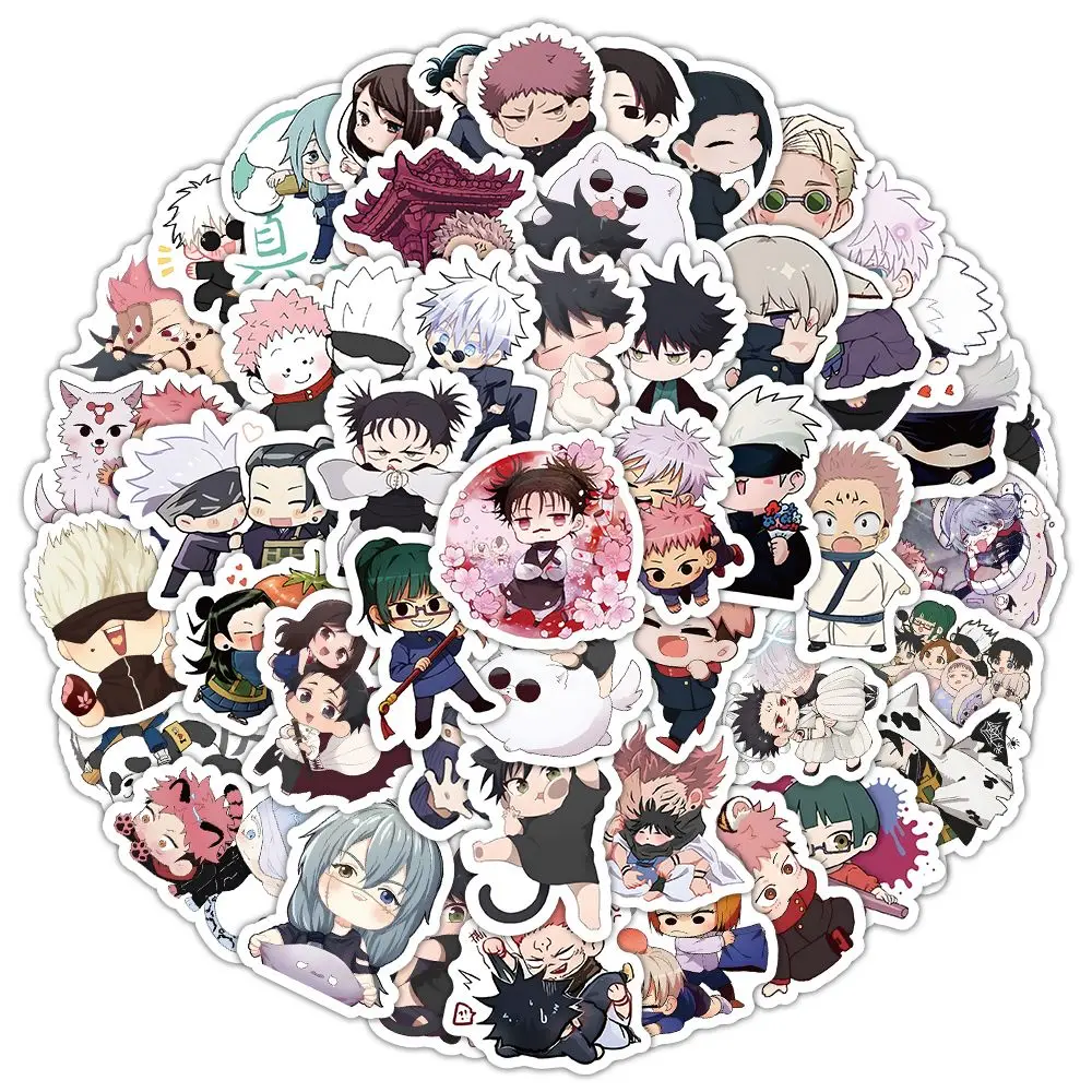 103 Stück Cartoon Q-Version Jujutsu Kaisen Aufkleber für Gojo Satoru Notizbuch Anime-Stil Illustrationen 2026