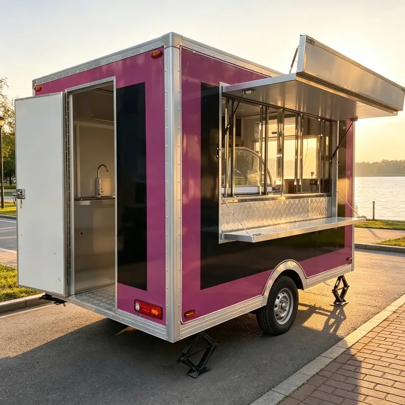 Customizable 10ft Mini Food Trailer Truck with Glass Windows, BBQ Hot Dog Mobile Food Cart from Verified Suppliers