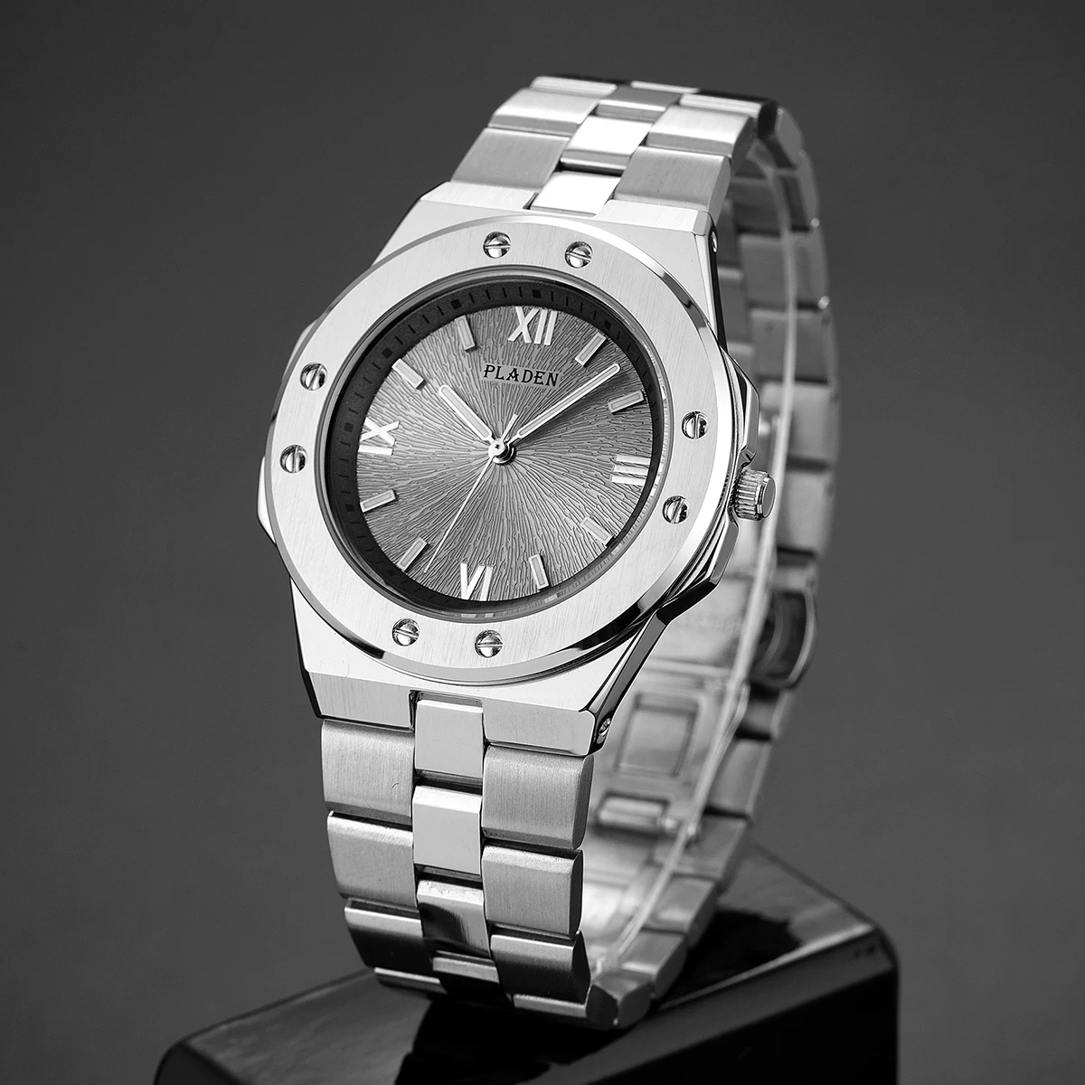 PLADEN Top Brand Male Clock Fashion Casual Men Watches Big Dial Stainless Steel Calendar Classic Original Quartz Wristwatch