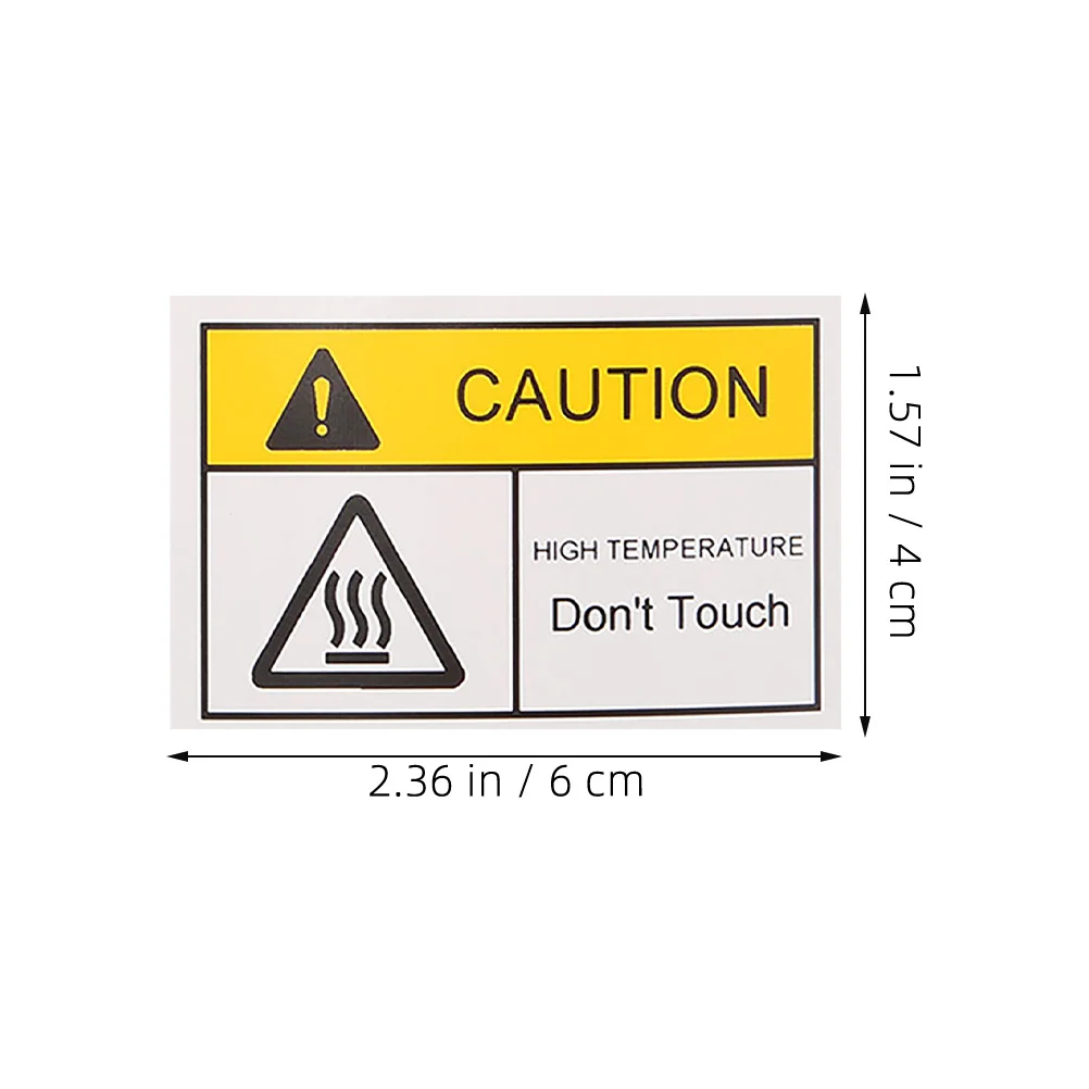 10Pcs High Temperature Warning Sticker Thermal Label Stickers Heat Resistant Adhesive for Industrial Equipment Factory Lab Use