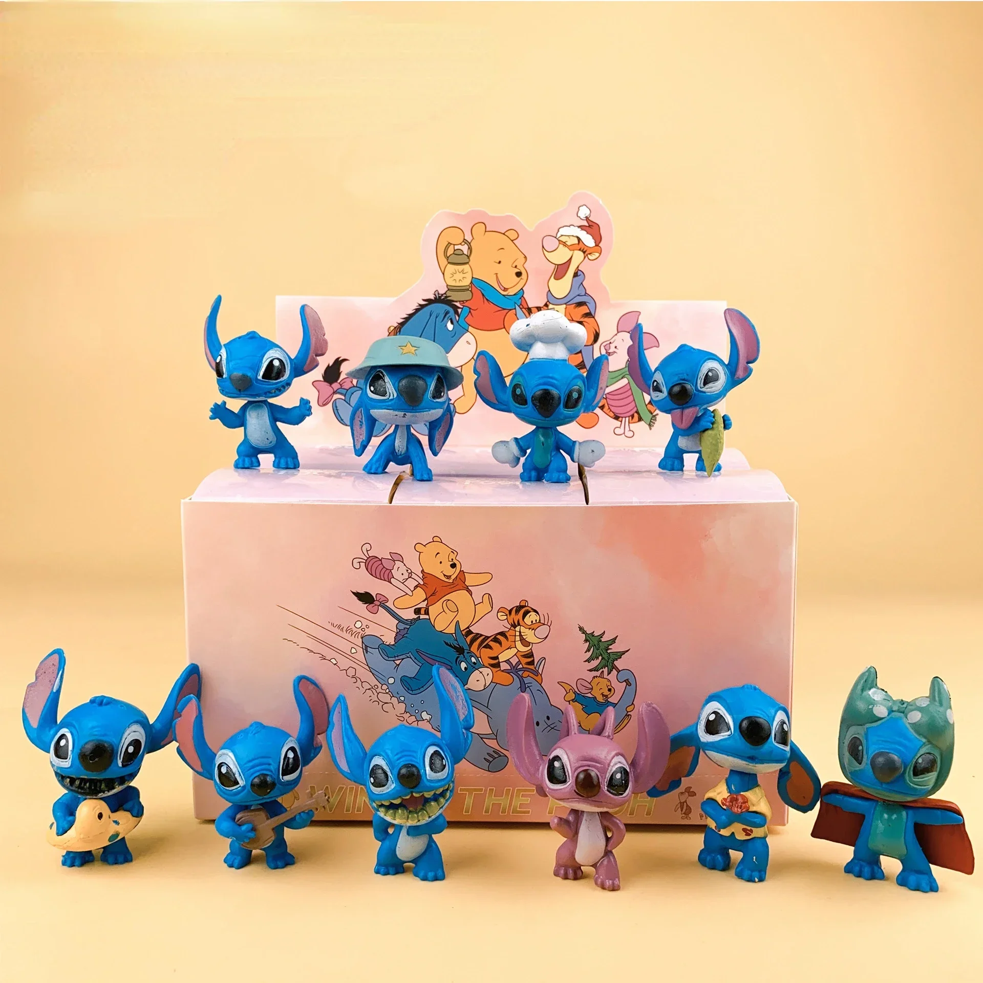 6~10Pcs Lilo & Stitch Cartoon Figure Model Collection Anime Car Desktop Ornament Cake Decoration Kids Toys Gifts