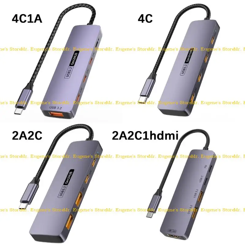 

D08B USB Type C Hubs 4K 60Hz HDTV PD100W 140W Fast Charging USB 3.2 Port for Computer Phone Accessories