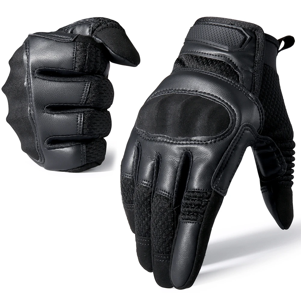 Touchscreen PU-leer motorhandschoenen Racing Pit Bike Riding Motorbike Moto Motocross Enduro Antislip beschermende uitrusting Heren