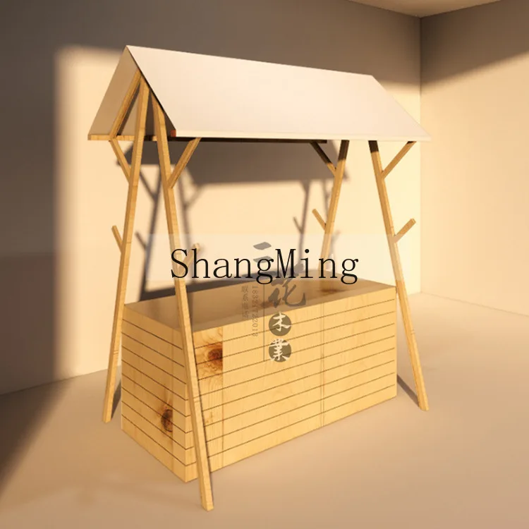 

CL Outdoor Market Mobile Booth Anti-corrosion Wood Activity Shed Truck Creative Stall Display Stand Snack Cart Float