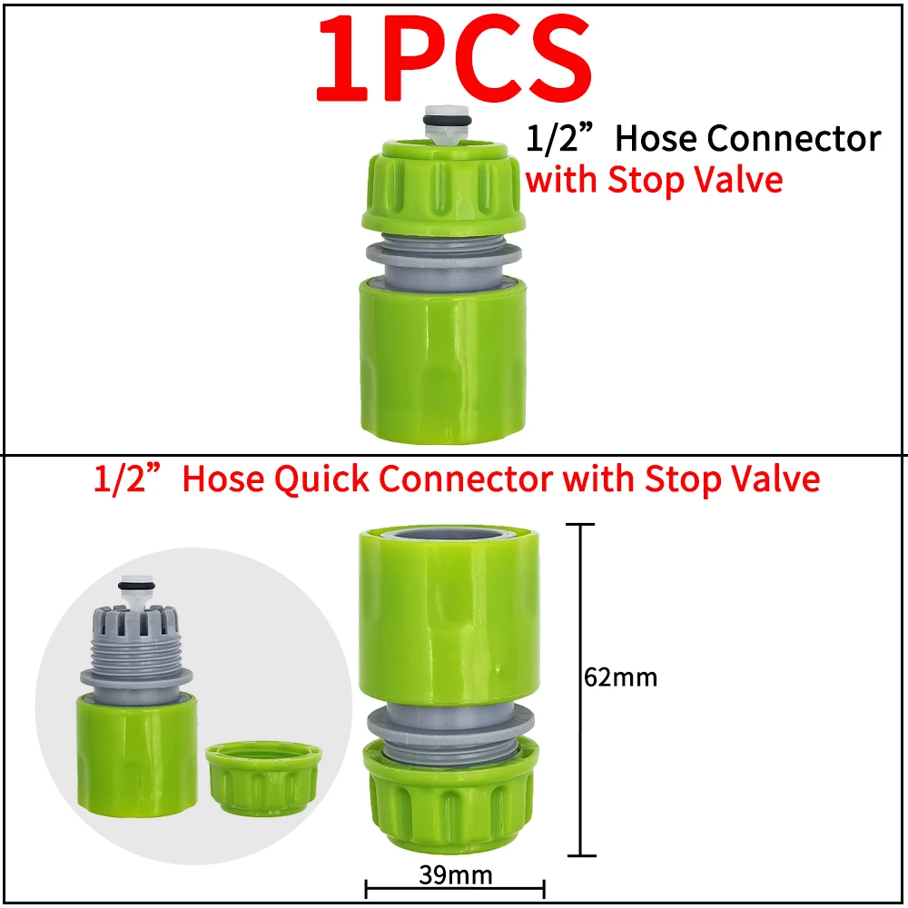 Garten-Wasserhahn-Adapter, Schnellanschlüsse, 1/2 Zoll, 3/4 Zoll, Tropfbewässerung, Wasserverteiler, Innengewinde, Außennippelverbindung, 1/4 Zoll Schlauch – Detail 15