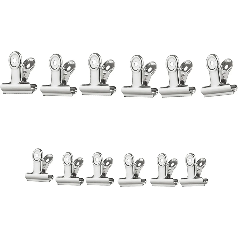 

12Pcs Heavy Duty Letter Clips with Handle Openings for Wall Mounting in Silver Tone Paper Grip Clip Paper Binder Grip Clips