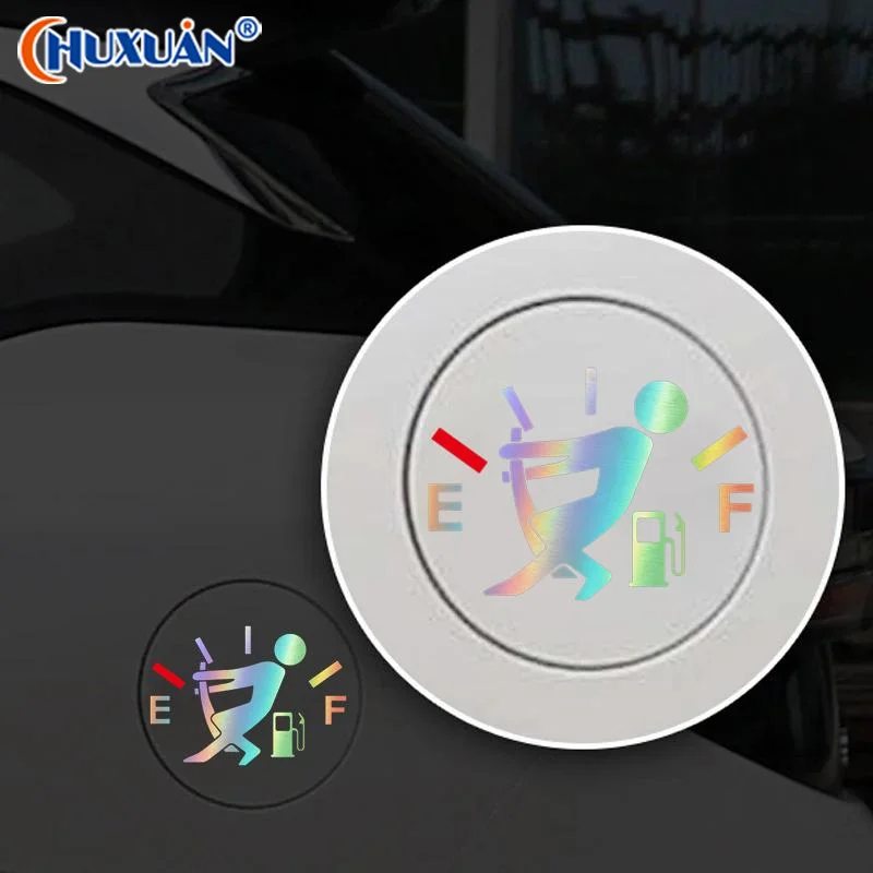 Q Car Fuel Tank Cap Sticker Creative Cartoon Pointer Reflective Decals Refueling Cover Exterior Decor Automobile Accessories