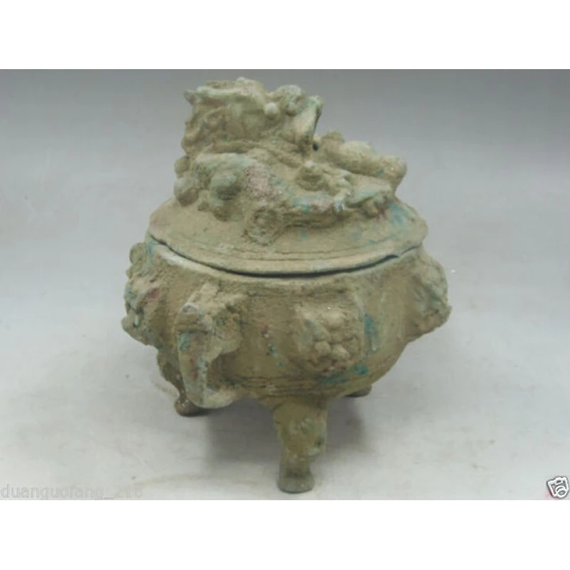 

Collection rare CHINESE OLD exquisite 9 dragons bronze Incense burner