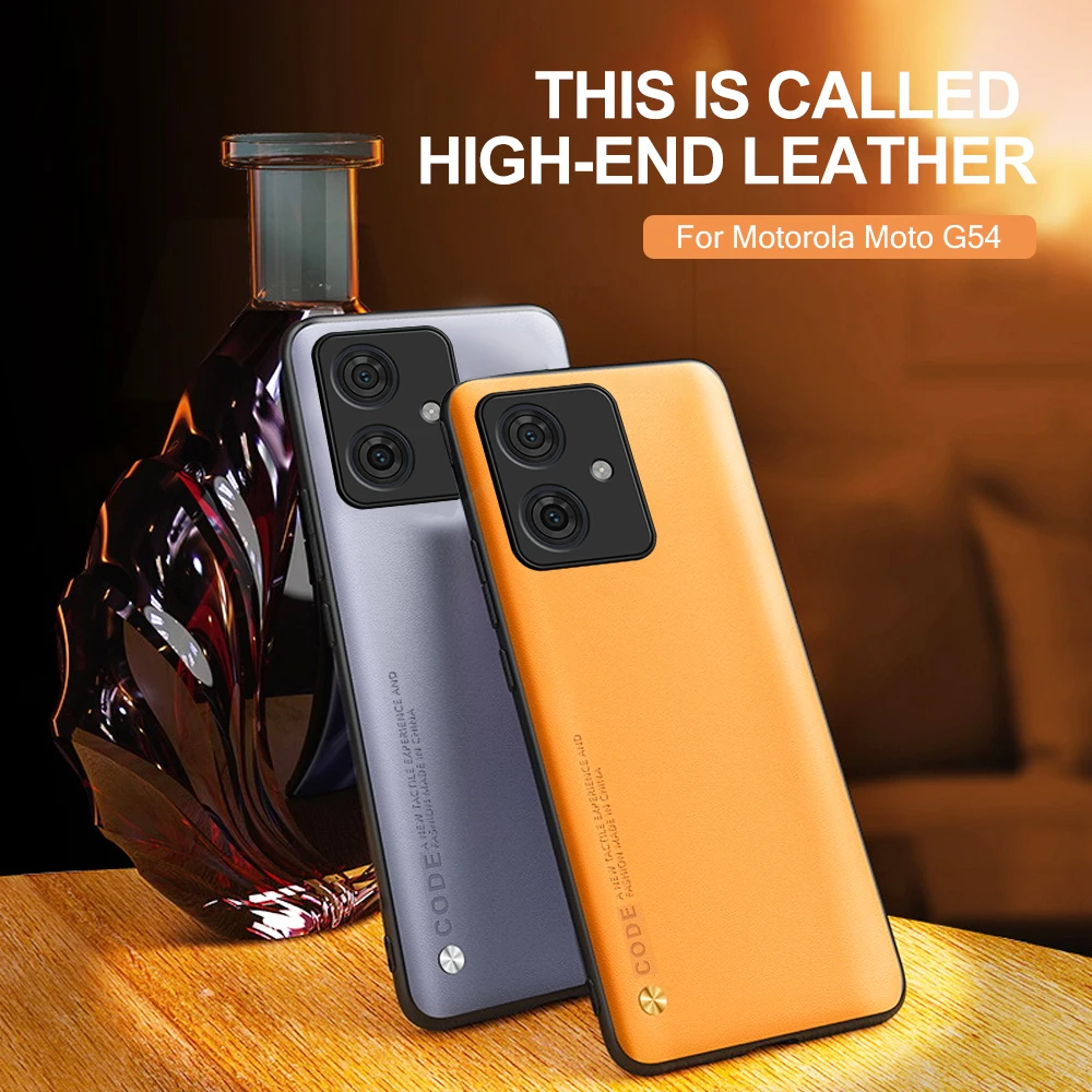 Moto G54 Case Leather Shockproof Protect Phone CoverFor Motorola Moto G54 G34 G24 G14 G 54 34 24 14 Soft Silicone Frame Shell