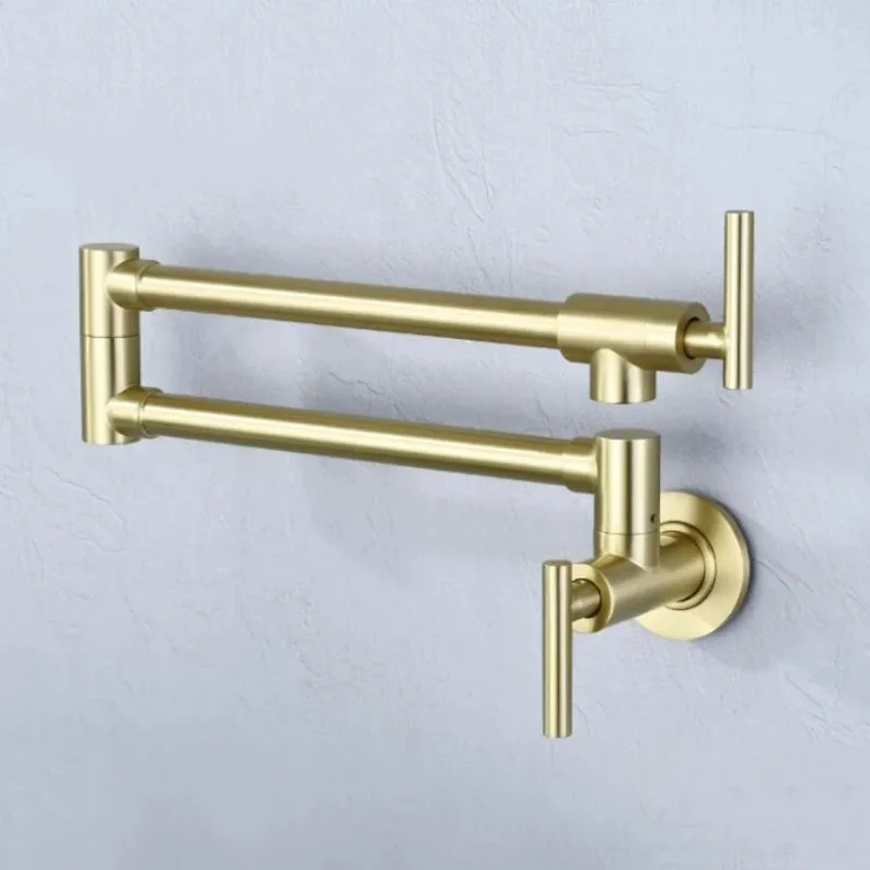 Brass Kitchen Faucet Single Handle Pot Filler Faucet Swing Spout Wall Mount Cold Bathroom Chrome Tap SF665