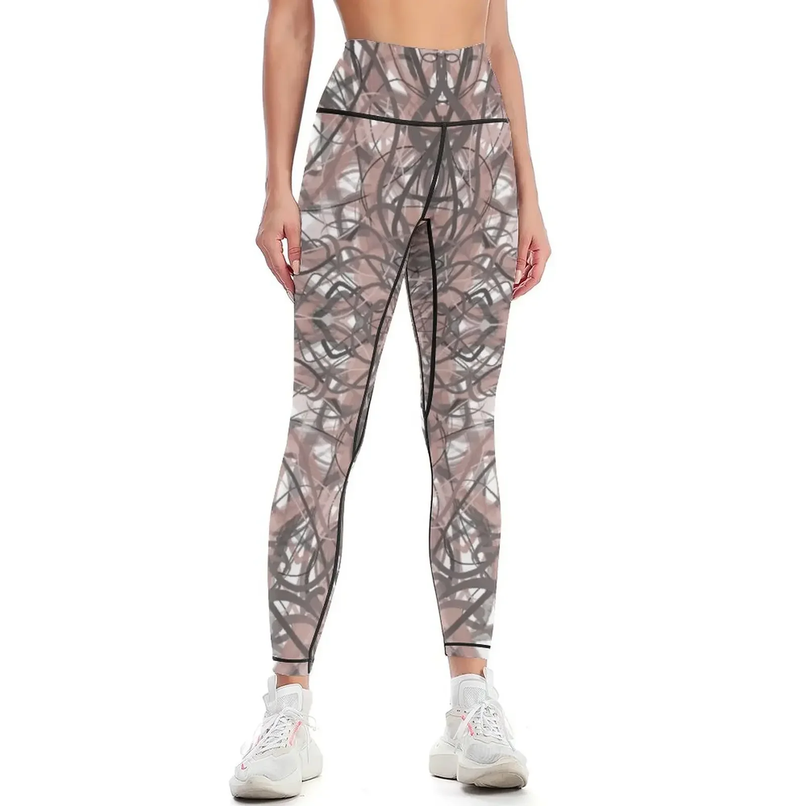 

Symmetry - Brown Tones (white background) Leggings Sports female gym wear Sports pants for Womens Leggings