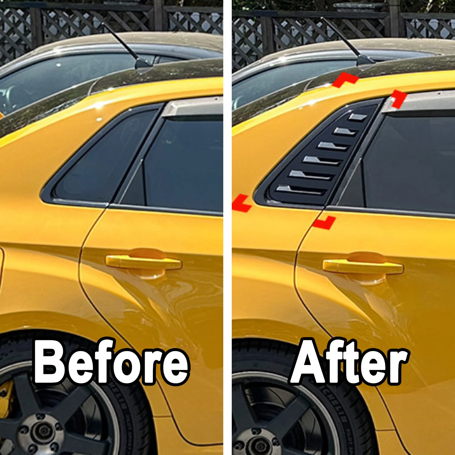 

For Subaru Impreza Sedan 2011-2014 ABS Rear Quarter Window Louver Covers Trim Stickers 2pcs