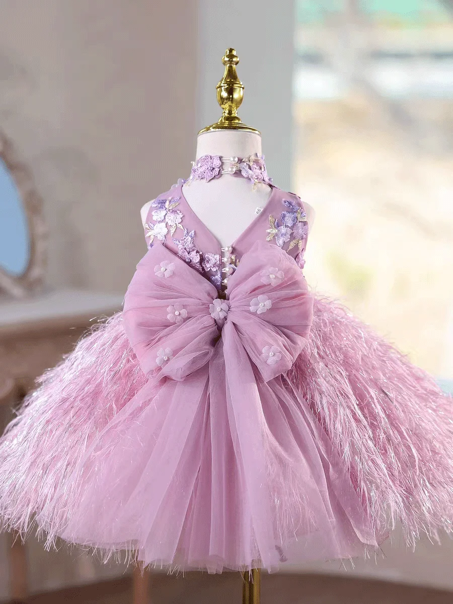 Jill Wish J884 Flower Girl Dress Sequin Skirt Big Bow Backless Kids Wedding Party Dress Girls Formal Gown Princess Pageant