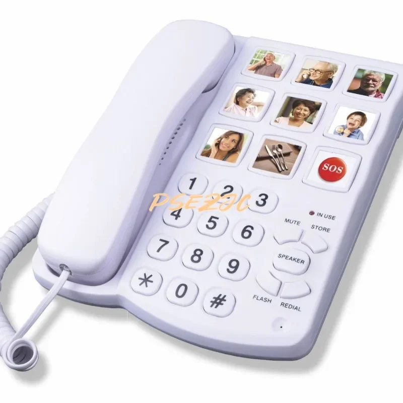 Home Office Creative Portable Full Hands-free Elderly Old-fashioned Wired Large Key Telephone