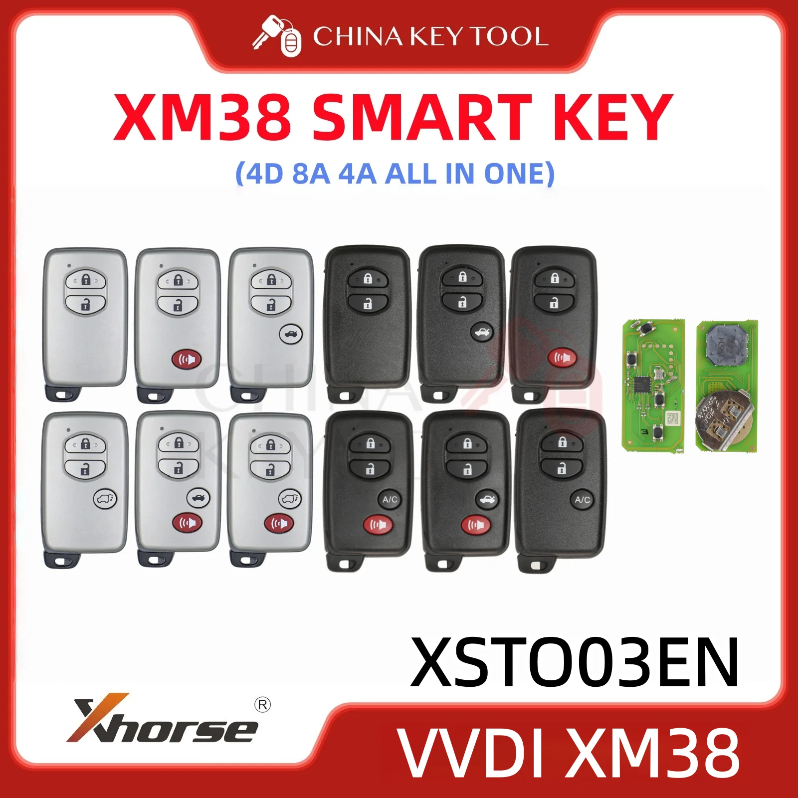 

Xhorse XM38 Smart Key Remote 4D 8A 4A «все в одном» для Toyota Lexus: XSTO03EN глобальная версия с логотипом