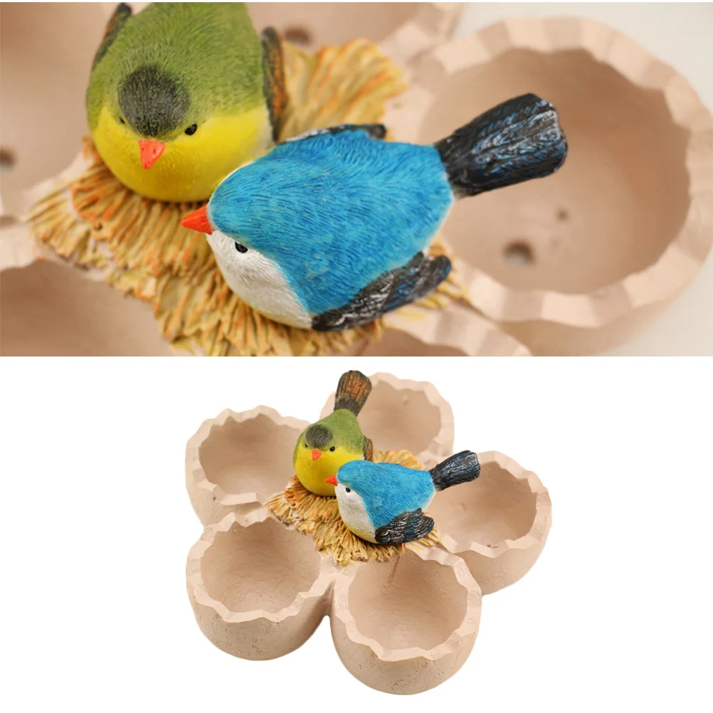 

1Pcs Succulent Resin Planter Bird Egg Shape Creative Mini Flower Pot Decorative Container for Home Office Table
