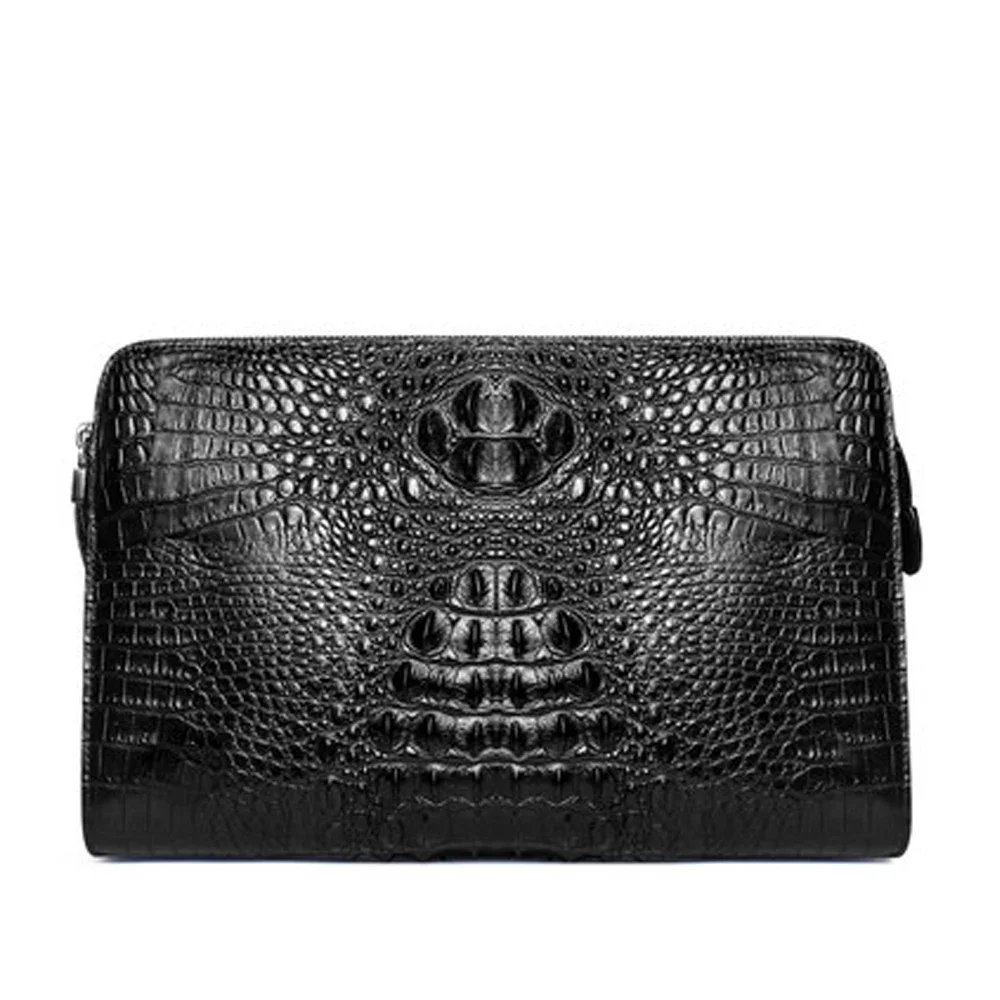 

kadilaier new crocodile Hand bag male import crocodile Clip bag large capacity long men wallet men bag