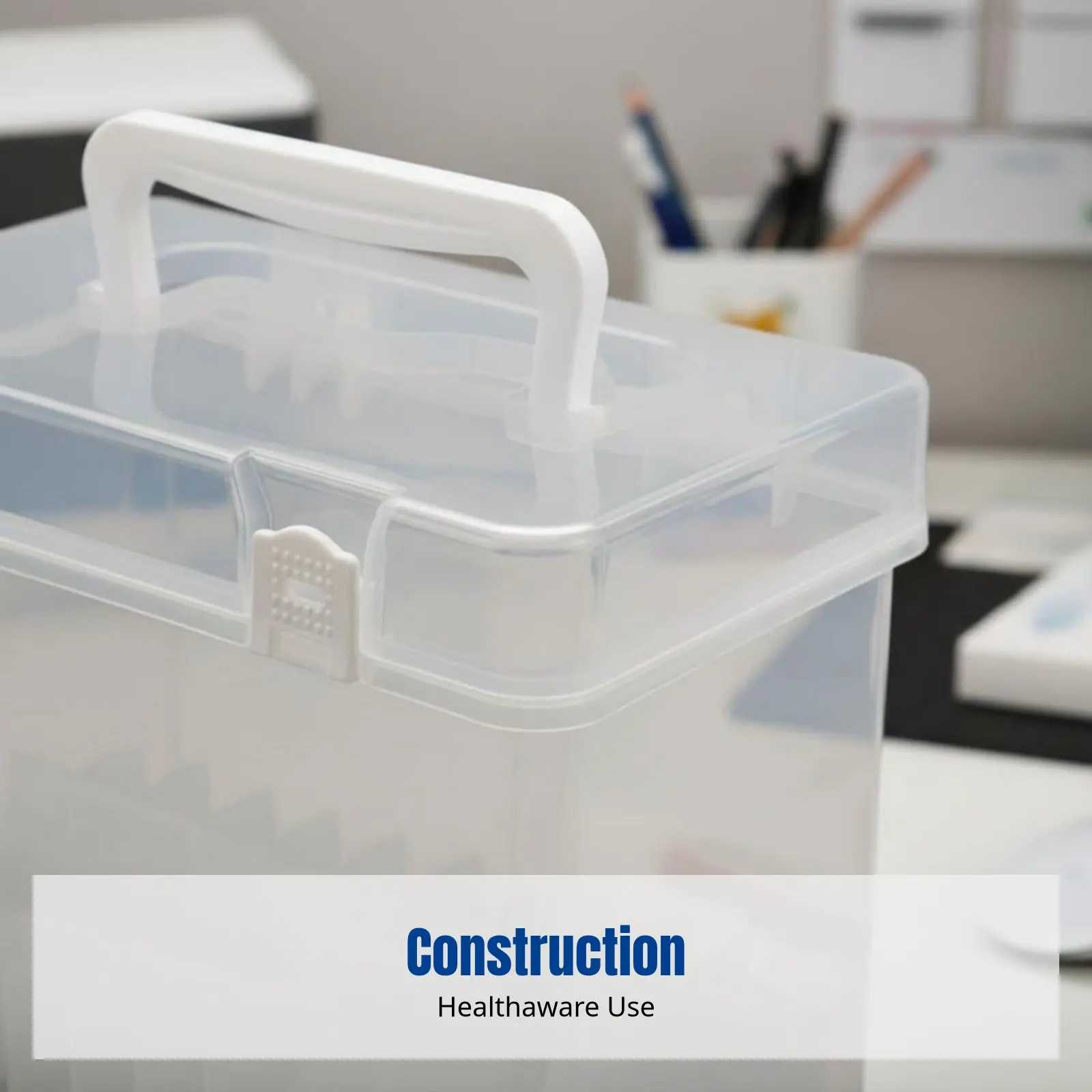 

Hard Compartment Marker Organizer, Transparent Multi-Specification Pen Storage Box with Base