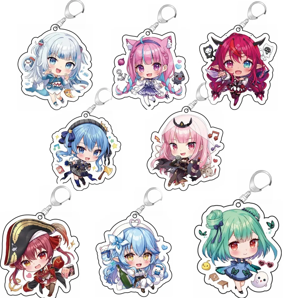 Virtual Anchor Presenter Acrylic Keychain Backpack Car Hanging Tokino Sora Usada Pekora Hoshimati Suisei Keyring Pendant Toys