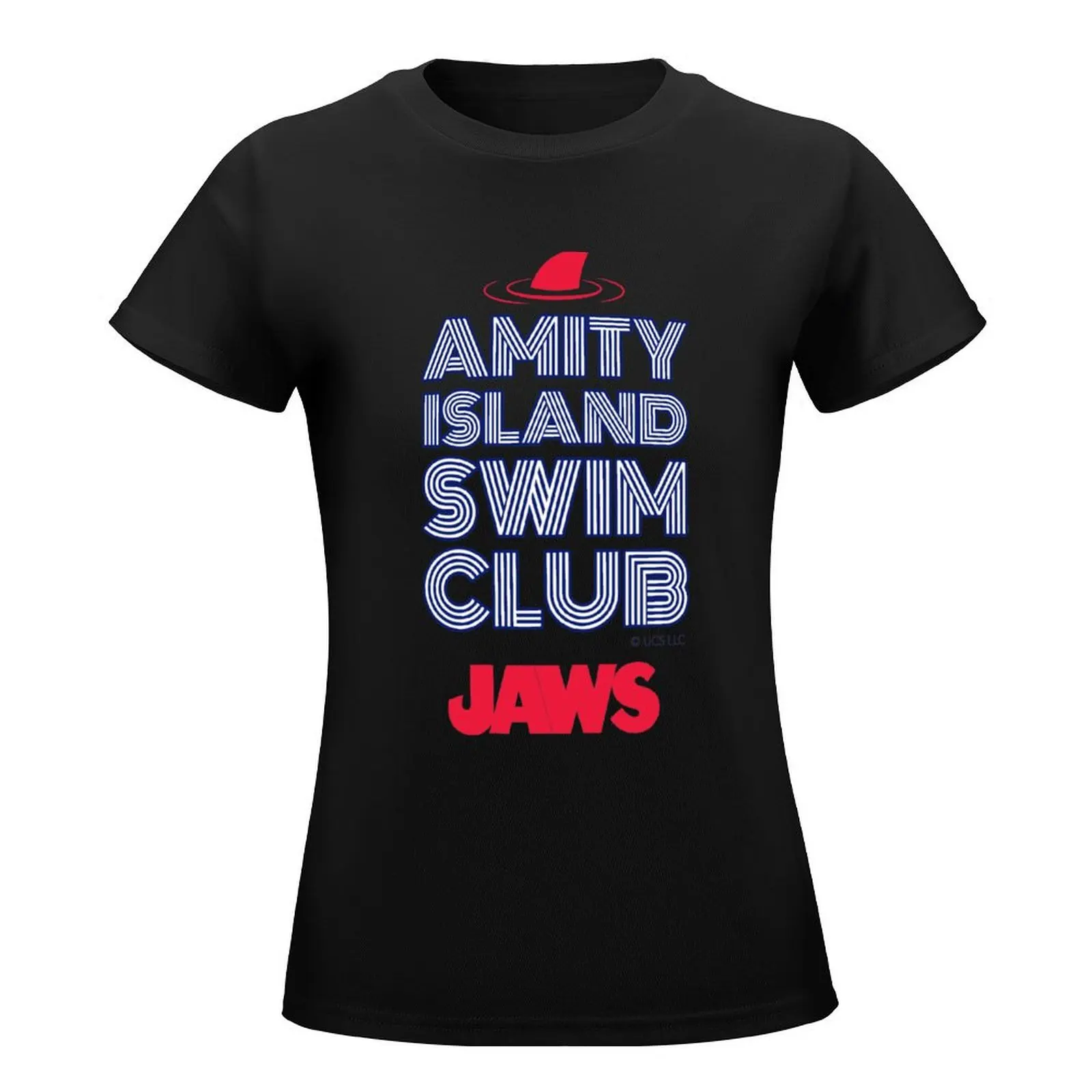 JAWS JAWS MOVIE - BEST FILM SHARKS - USA - AMITY ISLAND SWIM CLUB 1975 T-Shirt funnys new edition plus sizes Women's tee shirt