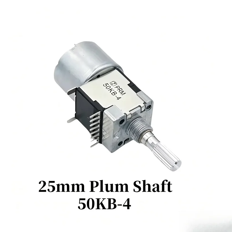 Suitable for Amplifier RK168 Motorized Volume Potentiometer, 8Pin Dual Channel Stereo, B50K/B100K, 25mm Half Plum Shaft