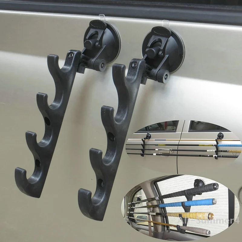 Suction Cup Fishing Rod Bracket Car Fishing Rod Holder Wall Mount Fishing Pole Rack With Suction Cup Fish Tackle Tools