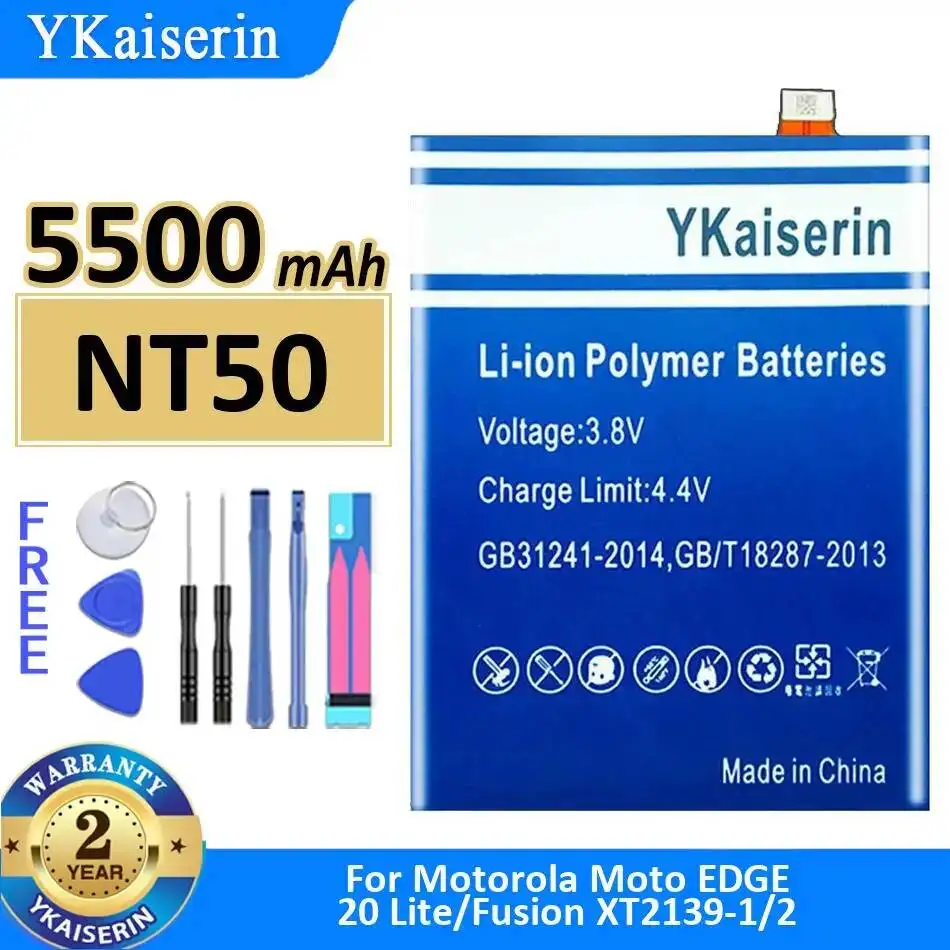 

For Motorola Moto Edge 20 Lite Fusion XT2139-1 2 Mobile Phone Battery 5500mAh Long-Lasting Performance NT50