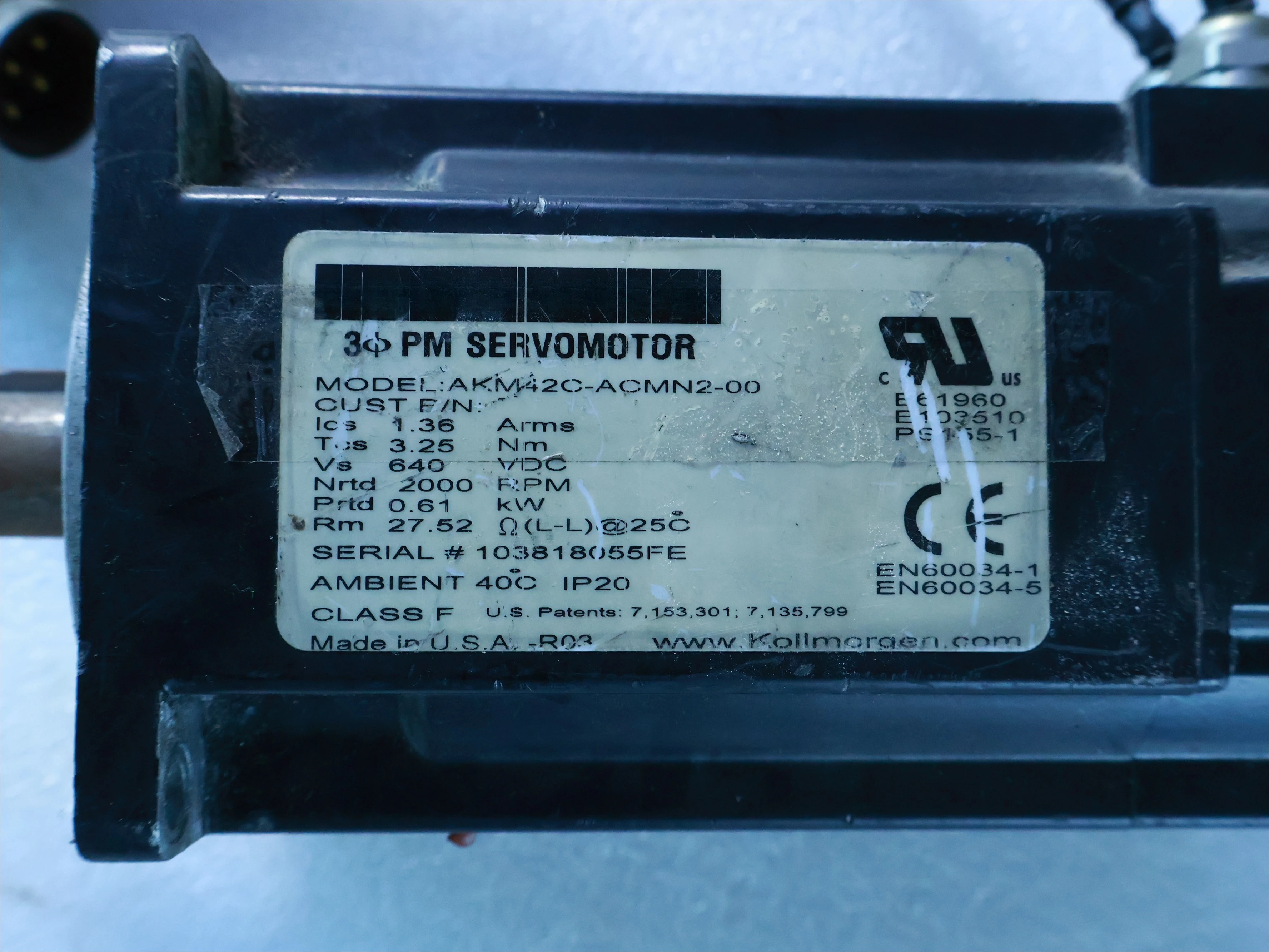 AKM42C-ACMN2-00 For KOLLMORGEN AKM42C-ACMN2-00 Servo Motor Used