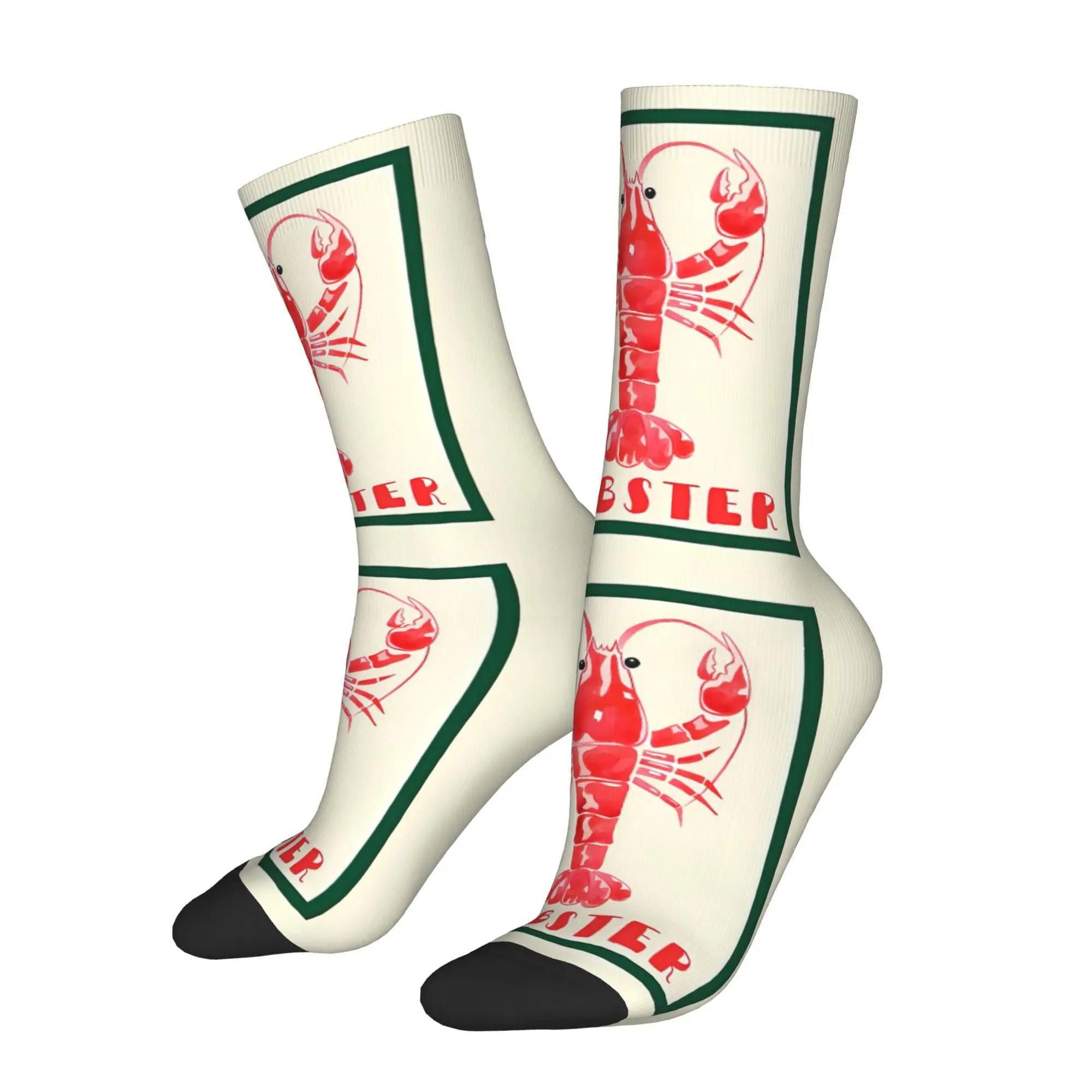 

Мужские модные носки из полиэстера с принтом лобстера в стиле ретро
