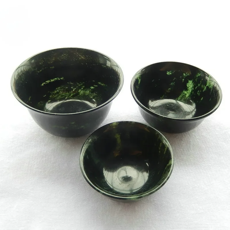 Natural Wine Glass Wine Utensils Dark Green Jade Tea Cup Medicine King Stone Jade Cup Ornament