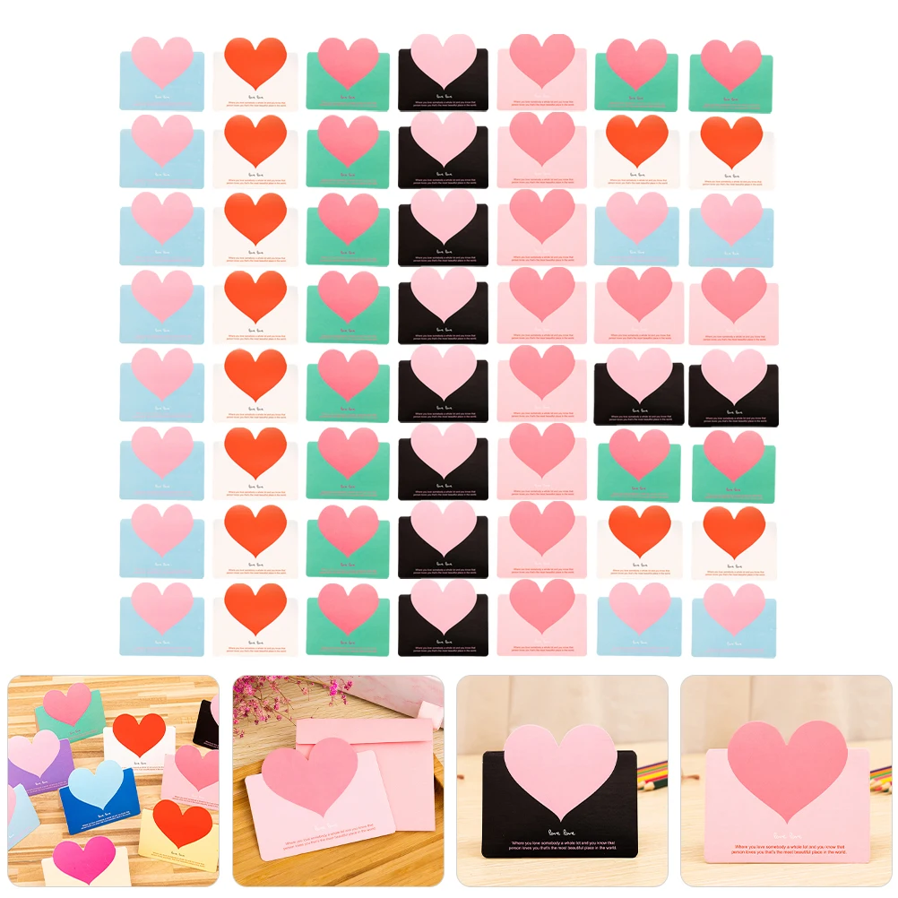 100Pcs Heart Shape Blessing Cards Blank Greeting Cards Exquisite Craftsmanship Sincere for All Occasions