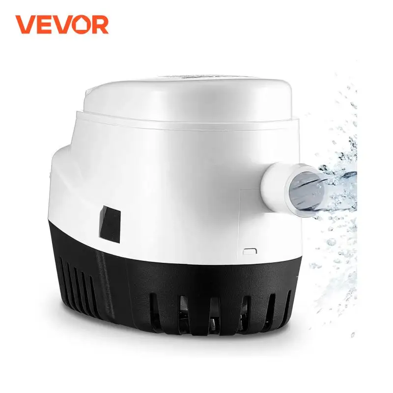 VEVOR Bilge Pump 750 / 1100 / 3000 GPH 12V Automatic Submersible Bilge Water Pump with Float Switch for Boats, Pools, Basements