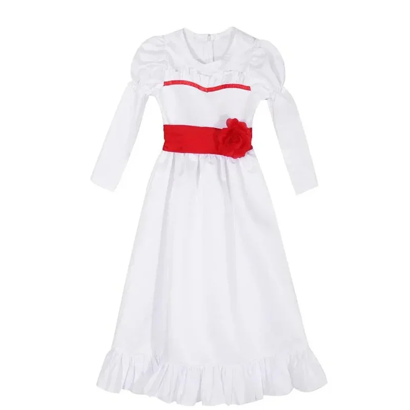 

Girls Evil Chucky Annabelle Cosplay Costume Horror Bride of Dress Cos Wigs Conjuring Doll Mask Women Halloween Scary Outfits