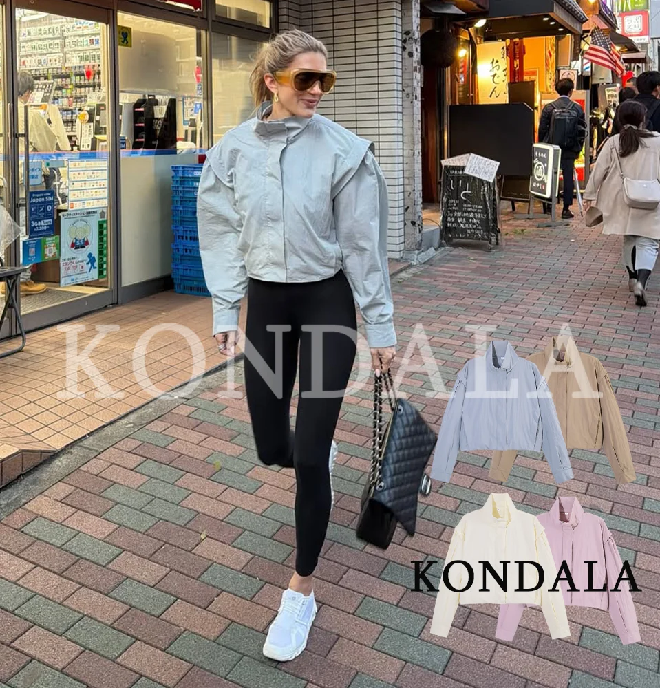

Женская модная куртка KONDALA в уличном стиле, летняя коллекция 2026, повседневная легкая куртка на молнии, шикарная куртка для отпуска