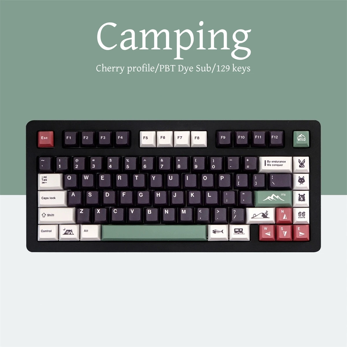 Imagem -03 - Gmk Clone Camping Pbt Keycaps Perfil Cereja Dye Sub Kit Teclado Mecânico mx Switch Retro Gmk67 Cortejar