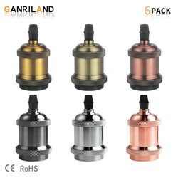 GANRILAND-Base de Douille Rétro Industrielle E26, Ampoules Vintage 110V 220V, Support de Lampe pour Plafond Suspendu, 6 Pièces