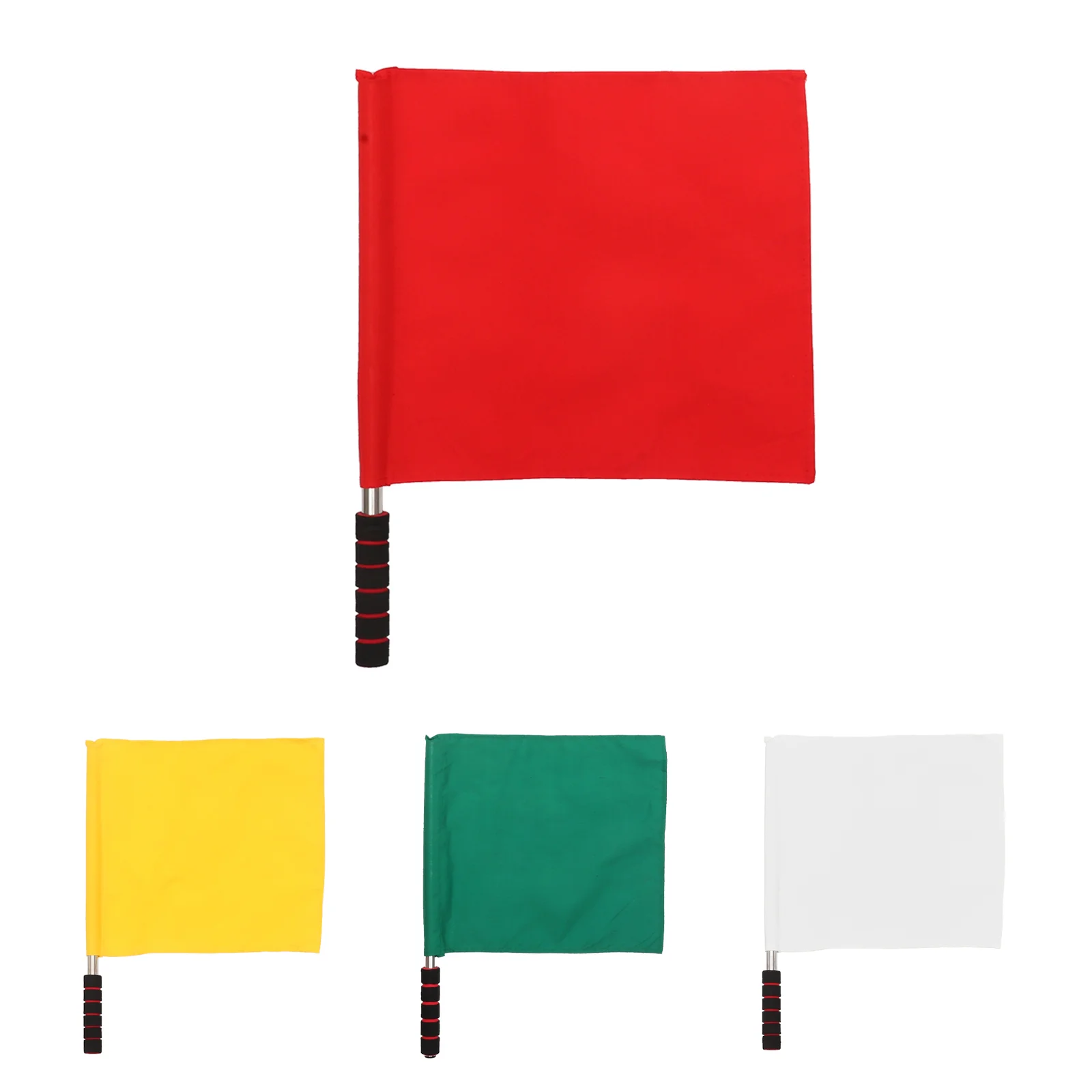 4 Pcs Referee Flag Football Match Flags Sports Brightly Colored Hand Waving Stainless Steel Signal Soccer Training