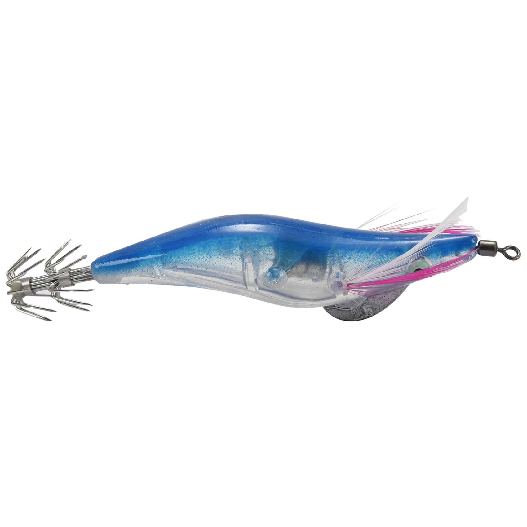 1pc Blue Flashing LED Fishing Lure Flash Light 10cm Luminous Squid Jig Shrimp Bait Night Fishing Lure