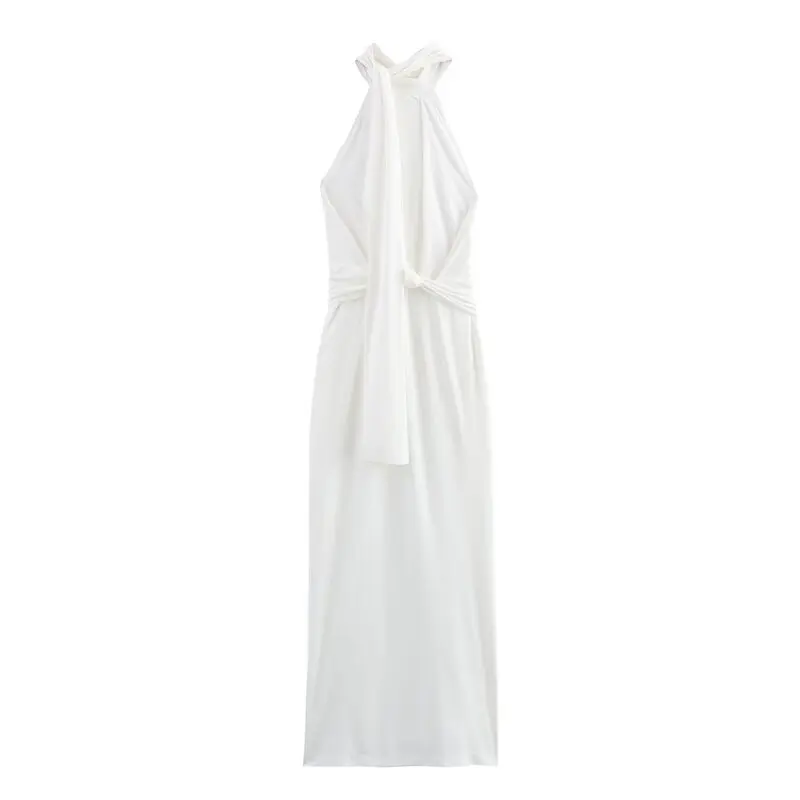 Primavera 2025 Vestido Midi Longo F Design Sensação de Decote Sem Costas Nova Chegada Estilo de Trabalho Sem Mangas Ou...