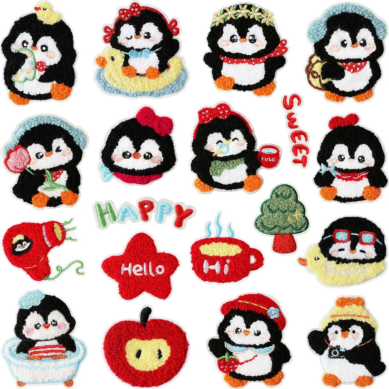 1PCS Soft Waxy Texture Penguin Embroidery Ironing Cloth Children's Clothing Sweater Jacket Luggage Creative Decoration Patch