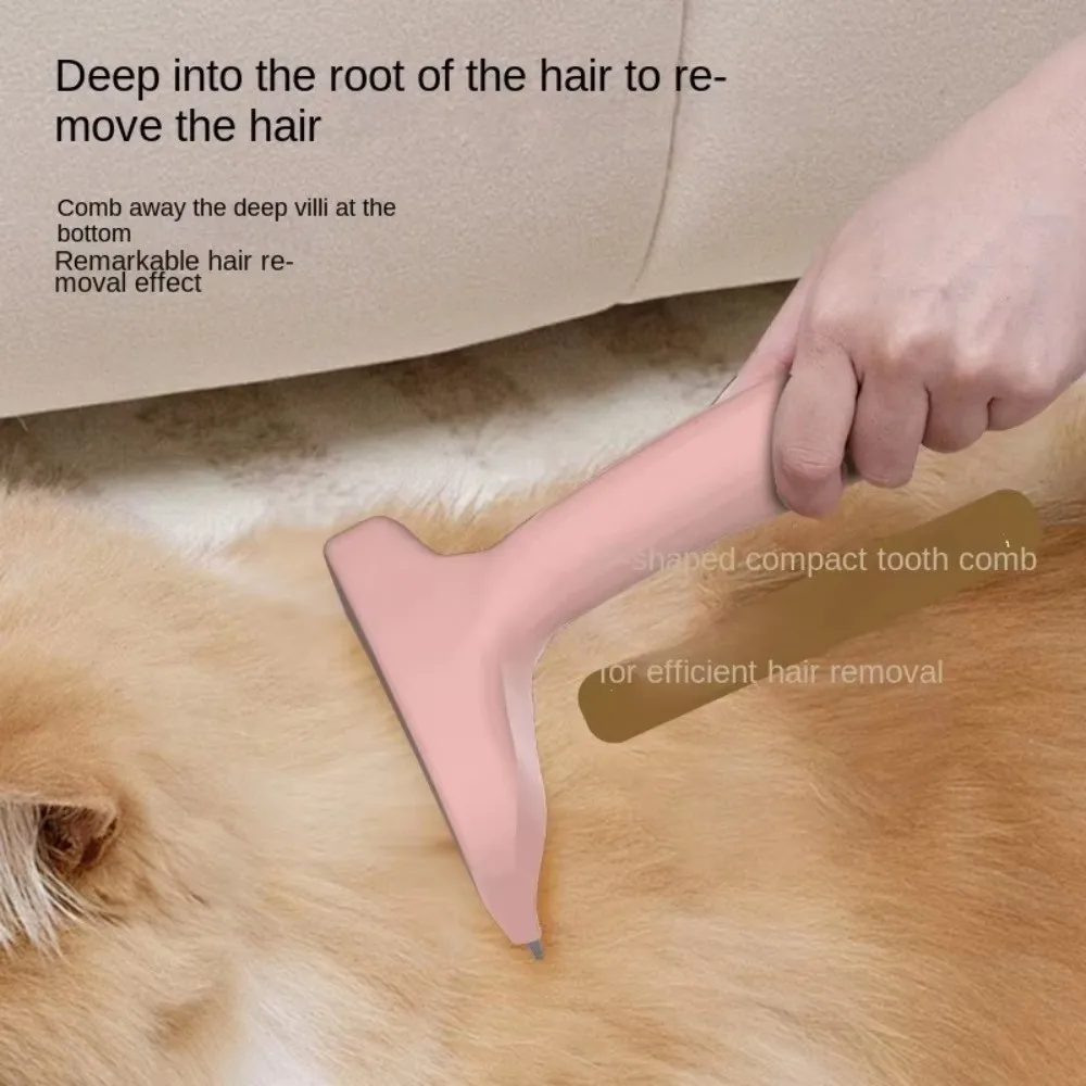 Plastic Tooth Cat Detangling Brush Anti Tangle Arched Head Dog Brushing Comb Ergonomic Handle Washable Pet Hair Trimming