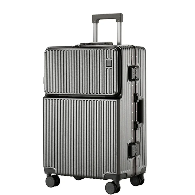 

20 inch aluminum frame with front opening luggage compartment, female luggage compartment,