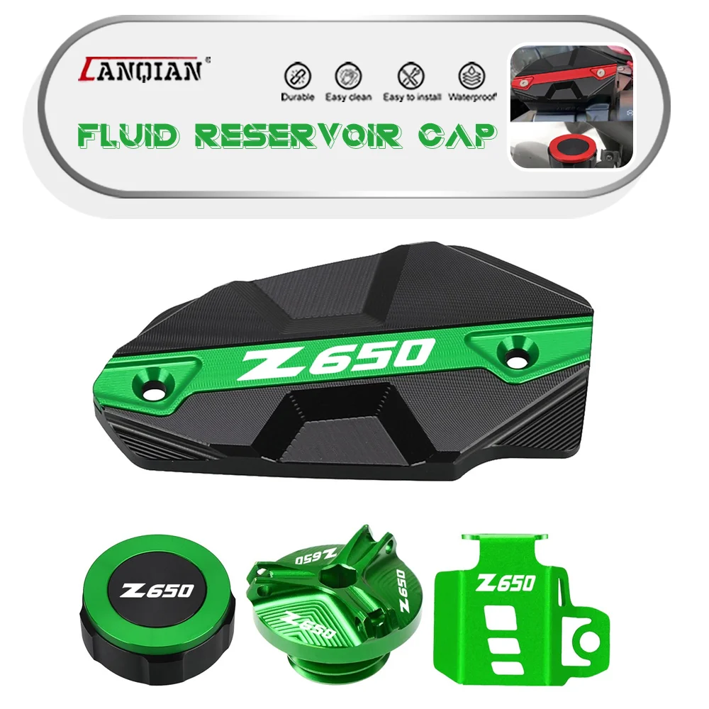 

FOR Kawasaki Z650 2017-2024 Motorcycle Accessories Z 650 Oil Filler Cap Plug Engine Oil CUP Rear Brake Fluid Reservoir Cap guard