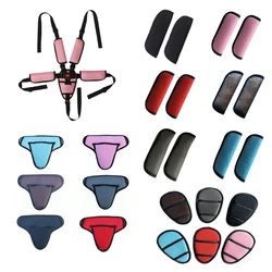 Baby Stroller Belt Pads Car Seat 5 Points Safety Belt Cover Universal Kids Chair Crotch Shoulder Protector Stroller Accessories