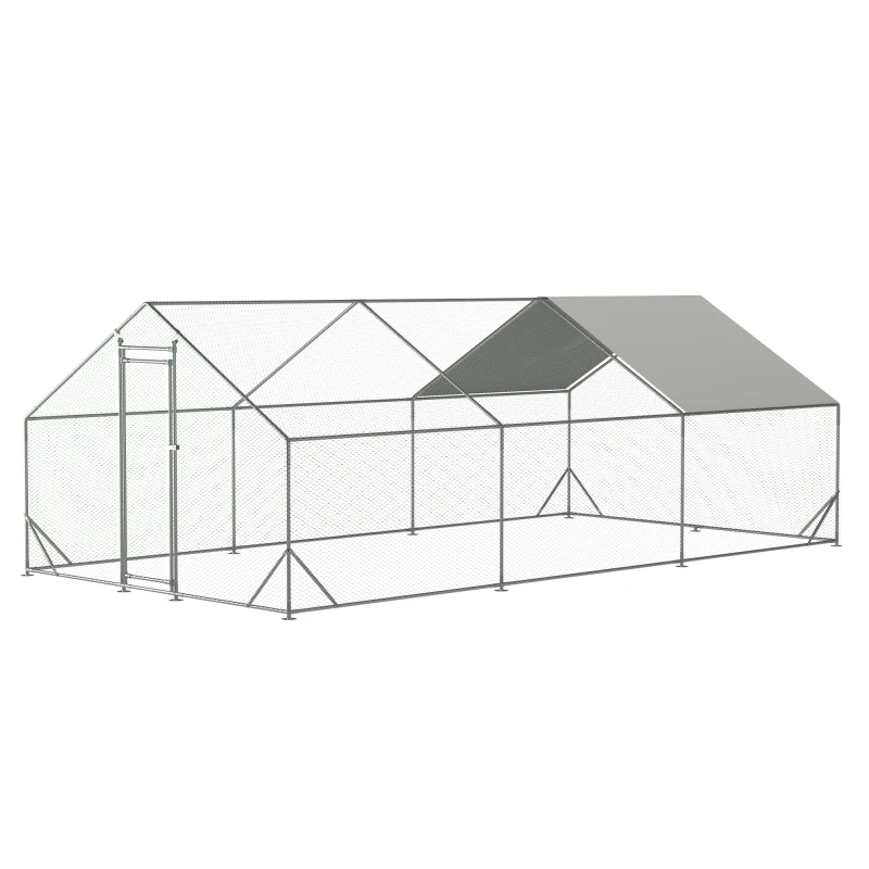

Large Metal Chicken Coop, Walk-in Chicken Run,Galvanized Wire Poultry Chicken Hen Pen Cage, Rabbits Duck Cages with Waterproo